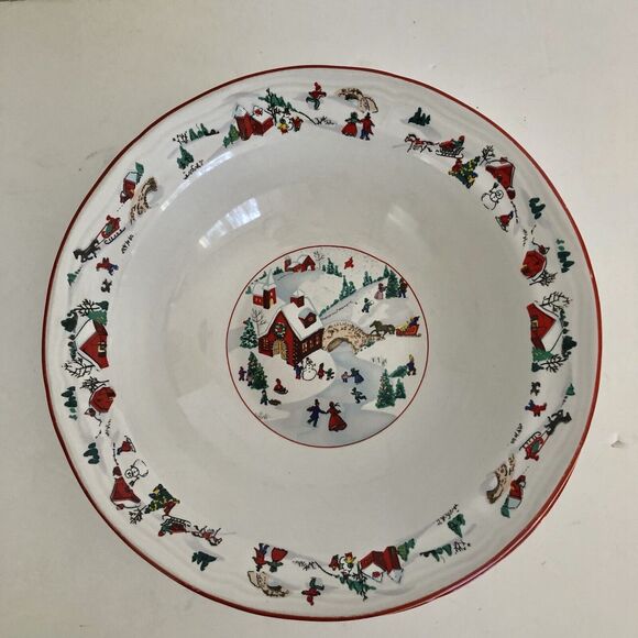 Farberware White Christmas 95 Bowl Ceral Soup Salad 7" Set of 6 pc. Katherine B - Picture 7 of 9